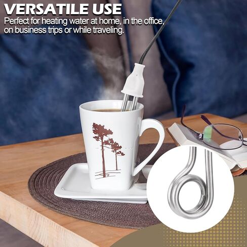 Portable Inersion Water Heater, Dual Voltage 120/240V-300W for Cups/Mugs | Instant Immersion Cup Mug Heater Fit Camping Traveling Coffee/Tea/Soup Electric Water Portable Reheater in Kuwait