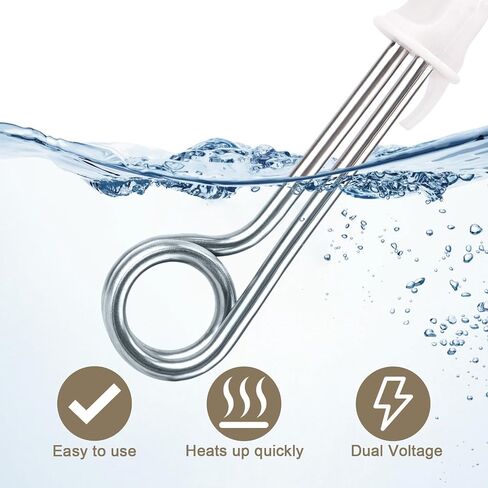 Portable Inersion Water Heater, Dual Voltage 120/240V-300W for Cups/Mugs | Instant Immersion Cup Mug Heater Fit Camping Traveling Coffee/Tea/Soup Electric Water Portable Reheater in Kuwait
