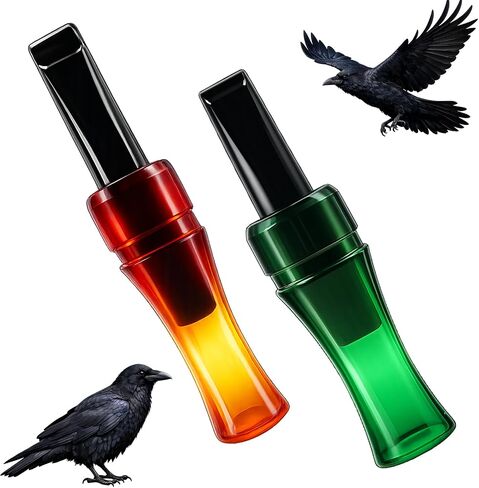 2PCS Crow Caller to Attract Crows, Professional Crow Caller Whistle for Hunting and Birdwatching, Realistic Crow Call with Durable PP Material for Outdoor Wildlife Observation and Survival Training in Saudi Arabia