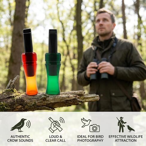 2PCS Crow Caller to Attract Crows, Professional Crow Caller Whistle for Hunting and Birdwatching, Realistic Crow Call with Durable PP Material for Outdoor Wildlife Observation and Survival Training in Saudi Arabia
