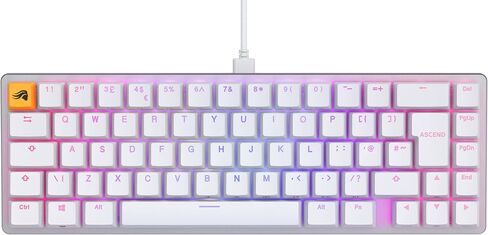 Glorious Gaming GMMK 2 Compact (65%) - لوحة مفاتيح ميكانيكية للألعاب، إطار من الألومنيوم، قابل للتخصيص، أغطية Doubleshot، مفاتيح Fox، لكل مفتاح RGB، Full NKRO، تخطيط QWERTY باللغة الإنجليزية في المملكة المتحدة - أبيض in Kuwait