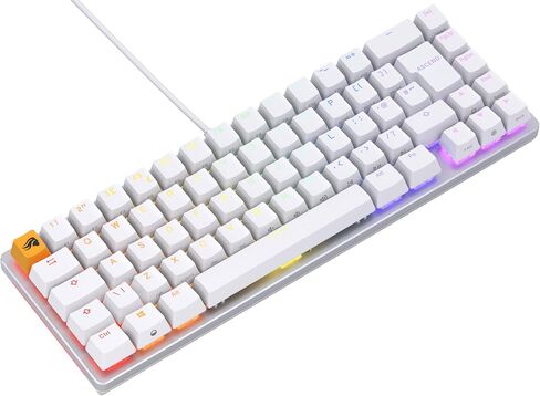 Glorious Gaming GMMK 2 Compact (65%) - لوحة مفاتيح ميكانيكية للألعاب، إطار من الألومنيوم، قابل للتخصيص، أغطية Doubleshot، مفاتيح Fox، لكل مفتاح RGB، Full NKRO، تخطيط QWERTY باللغة الإنجليزية في المملكة المتحدة - أبيض in Kuwait