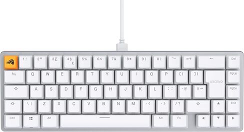 Glorious Gaming GMMK 2 Compact (65%) - لوحة مفاتيح ميكانيكية للألعاب، إطار من الألومنيوم، قابل للتخصيص، أغطية Doubleshot، مفاتيح Fox، لكل مفتاح RGB، Full NKRO، تخطيط QWERTY باللغة الإنجليزية في المملكة المتحدة - أبيض in Kuwait