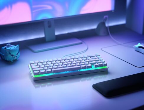 Glorious Gaming GMMK 2 Compact (65%) - لوحة مفاتيح ميكانيكية للألعاب، إطار من الألومنيوم، قابل للتخصيص، أغطية Doubleshot، مفاتيح Fox، لكل مفتاح RGB، Full NKRO، تخطيط QWERTY باللغة الإنجليزية في المملكة المتحدة - أبيض in Kuwait