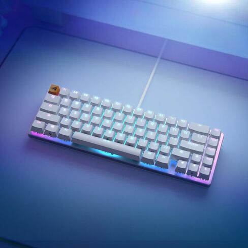Glorious Gaming GMMK 2 Compact (65%) - لوحة مفاتيح ميكانيكية للألعاب، إطار من الألومنيوم، قابل للتخصيص، أغطية Doubleshot، مفاتيح Fox، لكل مفتاح RGB، Full NKRO، تخطيط QWERTY باللغة الإنجليزية في المملكة المتحدة - أبيض in Kuwait