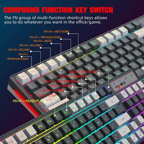 لوحة مفاتيح الألعاب اللاسلكية LexonElec إضاءة Chroma RGB، بطارية طويلة الأمد قابلة لإعادة الشحن بقدرة 2000 مللي أمبير في الساعة، لوحة مفاتيح ميكانيكية مزدوجة اللون مقاومة للماء لجهاز الكمبيوتر Mac PS4 Xbox in Kuwait