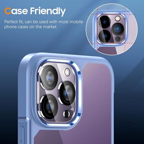 UniqueMe 3 Pack for iPhone 14 Pro Max/14 Pro Camera Lens Protector-Clear | Tempered Glass, Case Friendly, Scratch-Resistant, Night Shooting Mode in Saudi Arabia