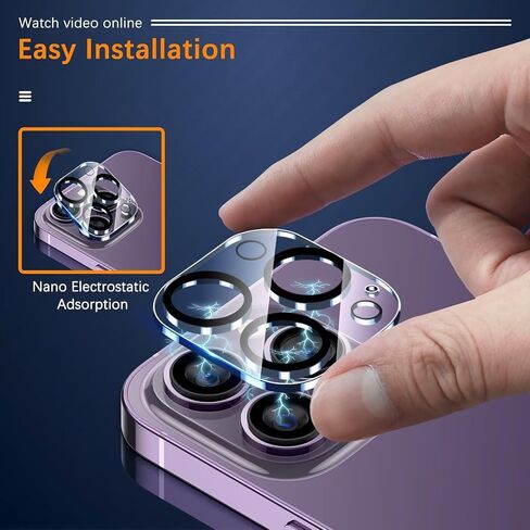 UniqueMe 3 Pack for iPhone 14 Pro Max/14 Pro Camera Lens Protector-Clear | Tempered Glass, Case Friendly, Scratch-Resistant, Night Shooting Mode in Saudi Arabia