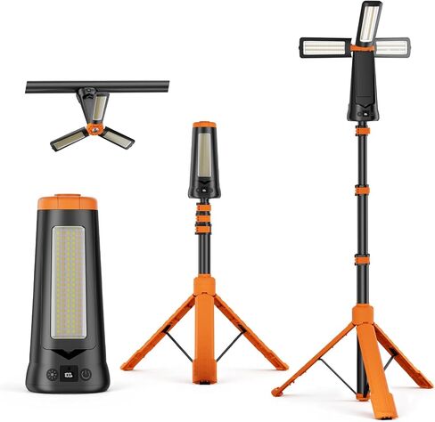 SKYFIRE Rechargeable Camping Light, 5500 Lumens LED Work Light with Detachable Tripod, 10000mAh Battery Powered, Solar Magnetic Waterproof Outdoor Light for Camping, Emergency, Construction Site in Kuwait