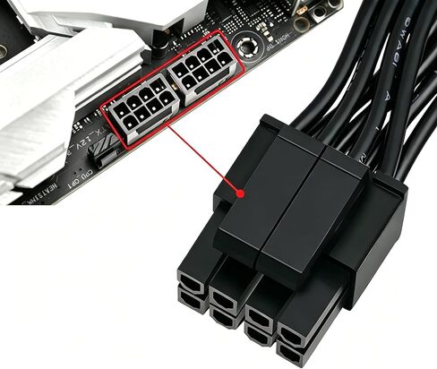 CPU 8Pin to 8Pin (4+4) EPS 12V Power Adapter Cable for Corsair PSUs | 18AWG 25inch, Compatible with Thermaltake ARESGAME Modular PSUs in Saudi Arabia
