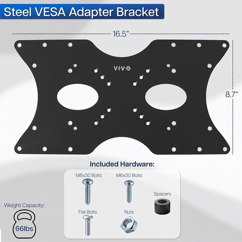 VIVO Steel VESA LCD LED TV Mount لوحة محول للشاشات من 32 إلى 55 بوصة، مجموعة تحويل لـ VESA 50x50-100x100 إلى 200x100-400x200، MOUNT-AD4X2 in Kuwait