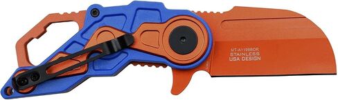 MTech USA – Spring Assisted Folding Knife – Orange Stainless Steel Wharncliffe Blade, Blue and Orange ABS Handle, Bottle Opener, Tactical, EDC, Self Defense- MT-A1199BOR in Saudi Arabia