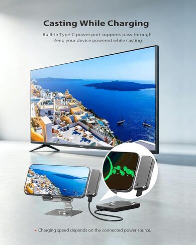 2026 Type-C Wireless HDMI Transmitter and Receiver, Plug&Play Wireless Screen Casting, 2-in-1 USB C HDMI Transmitter Kit, Mirror Video and Audio for Phone Laptop PC to TV Projector Monitor in Saudi Arabia