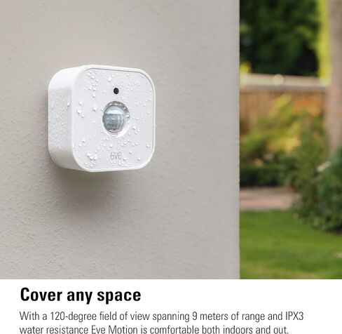 Eve Eve Motion (Matter) White Motion Detector, IPX3 Water Resistance, Light Sensor, 9 m Detection Range, Battery Powered, Matter-enabled, Thread-enabled in Saudi Arabia