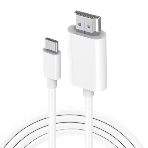 USB C to HDTV Cable 4K@60Hz 6FT, Thunderbolt 3/4 Type-C Display Cord | Compatible with iPhone 15/16/17 Series, MacBook, iPad Pro, Galaxy S24 and Surface devices with USB-C video output. in Kuwait
