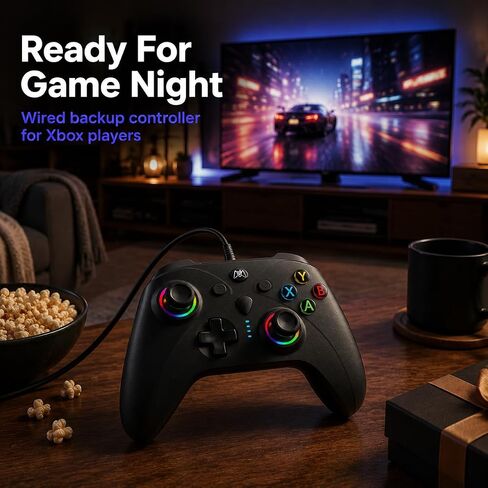 KentroGrip Wired Controller for Xbox Series X|S/Xbox One with TMR Joysticks | Black Wired Gamepad With M1/M2 Back Buttons, Turbo, RGB Lights, Textured Grips, 3.5mm Headset Jack in Saudi Arabia