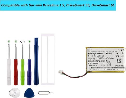 New 361-00056-08 Replacement Battery Compatible with Garmin DriveSmart 5, DriveSmart 55, DriveSmart 61, DriveSmart 65 and DriveSmart 71 GPS Navigator with Technical Toolkit in Saudi Arabia