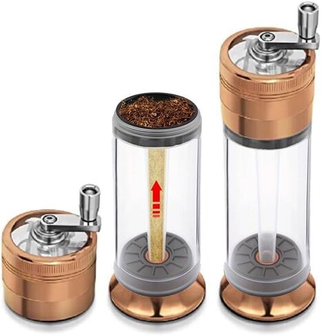 Spice Grinder 3-in-1 Hand Crank Loader Roller Crusher Filler Flower Buds Milling Grinding Storage with Magnetic Lid in Saudi Arabia