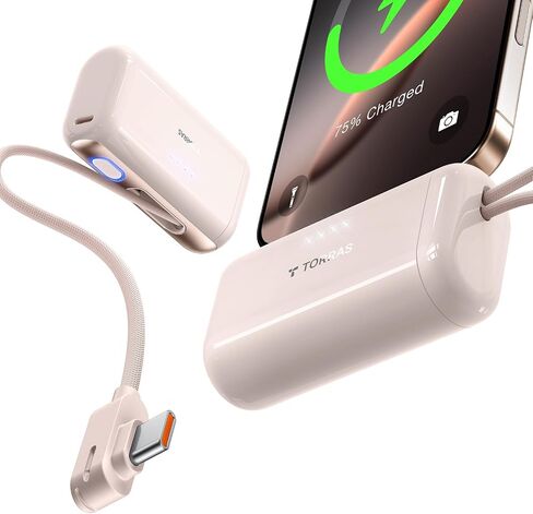 TORRAS MiniMag 5000mAh Magnetic Power Bank, Ultra-Slim 0.3in MagSafe-Compatible Wireless Charger, 18W USB-C Fast Charging Battery Pack for Daily Commute & EDC, Fits iPhone 17/16/15/14/13/12, Gray in Saudi Arabia