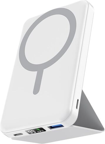podoru for MagSafe Power Bank 10000 mAh, Foldable Magnetic Portable Charger | 22.5W PD Fast Charging, with USB-C Cable LED Display, Wireless Battery Pack for iPhone 17/16/15/14/13/12 Series-Black in Saudi Arabia
