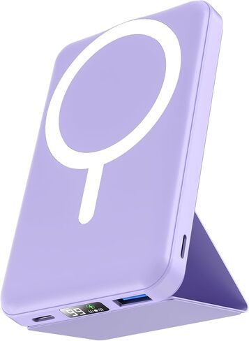 podoru for MagSafe Power Bank 10000 mAh, Foldable Magnetic Portable Charger | 22.5W PD Fast Charging, with USB-C Cable LED Display, Wireless Battery Pack for iPhone 17/16/15/14/13/12 Series-Black in Saudi Arabia