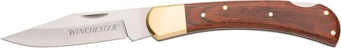 Winchester Knives Large Wood Handle Lock Back Folding Knife for Hunting and Camping; 8.8 inch Length and Includes Pocket Clip in Saudi Arabia
