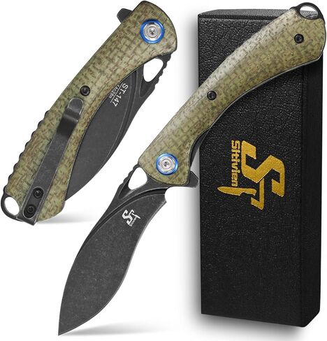 Sitivien ST147 Folding Knife, Damascus Steel Blade with Dalbergia Wood Handle Utility Knife EDC Tool Knife for Outdoor Camping, Hiking, Hunting in Saudi Arabia