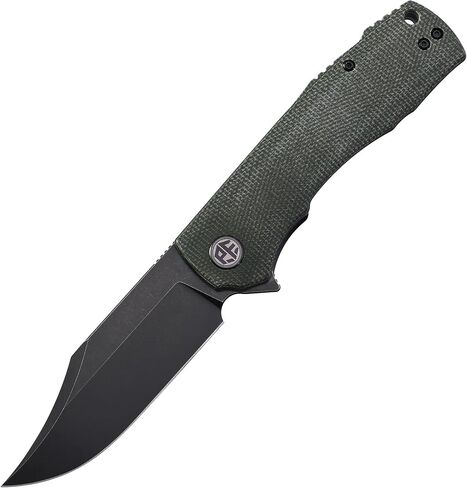 Petrified fish PFP03 Victor 3.58" K110 Steel Blade Pocket Folding Knife | Blue Micarta Handle, Ambidextrous Pocket Clip, Satin Blade, Liner Lock, Ceramic Ball Bearing, EDC Knife for Camping Outdoor in Saudi Arabia