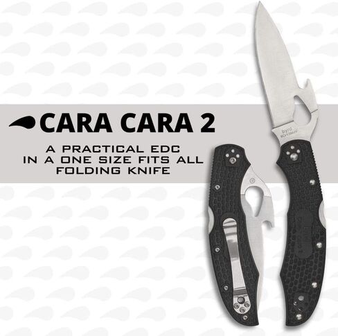 Spyderco Byrd Cara Cara 2 Emerson Opener Folding Knife, PlainEdge | 8.5" Overall Length, 3.77" 8Cr13MoV Steel Blade, FRN Handle, Back Lock, Full-Flat Grind in Kuwait