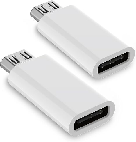 USB C Female to Micro USB Male Adapter (2-Pack), Micro USB to USB C Adapter Fast Charger Power Cable Plug Strip Extender for Nexus LG Xbox PS Kindle Samsung Galaxy Devices (Black) in Saudi Arabia