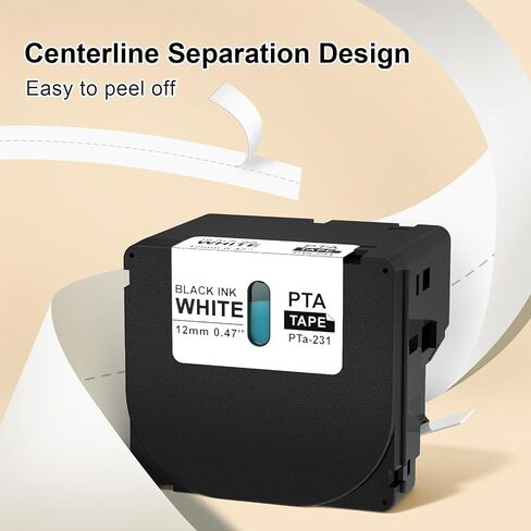 Replacement for Brother Btag 231 Label Tape Black on White 12mm 0.47 6-Pack | Thermal Transfer P-Touch Label Maker Tape Refills, Compatible with Brother PT-N10 PT-N20 PT-N25BT Label Makers in Saudi Arabia