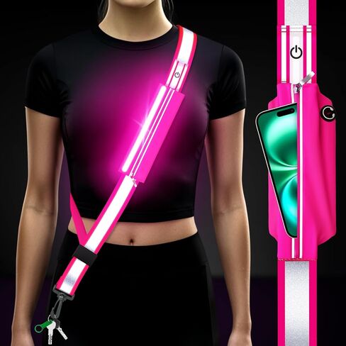 LED Reflective Night Walking Safety Gear,Adjustable Walking Light Belt, for Night Dog Walking,High Visibility Safety Lights for Walking at Night for Men Women Jogging Running Biking in Saudi Arabia