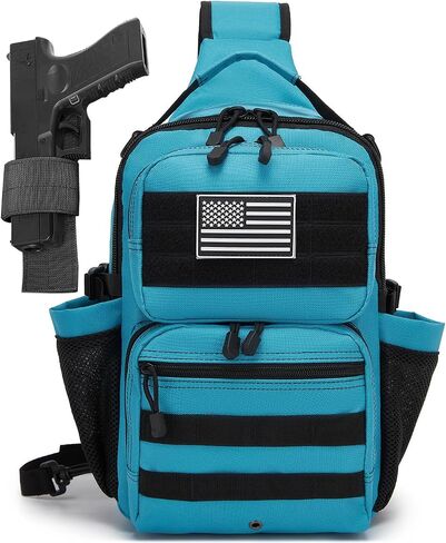 Tactical Sling Backpack Holster Range Shoulder Bag 15L Crossbody Bag Water Bottle Holder Radio Pouch 6 Elastic Slots in Saudi Arabia