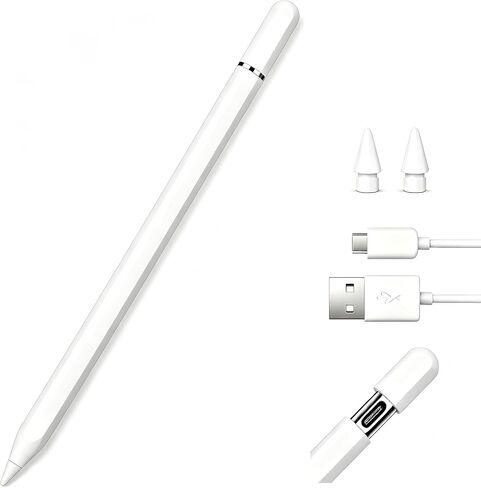 Stylus Pen for iPad 11/10/9/8/7/6, Pro 11/12.9″/13",Air 5/4,Mini 7/6/5 | Pencil for iPad 2018-2026, Magnetic Wireless & USB-C Charging, 6D Tilt & Pressure Sensitivity,Palm Rejection,Pixel Precision in Saudi Arabia