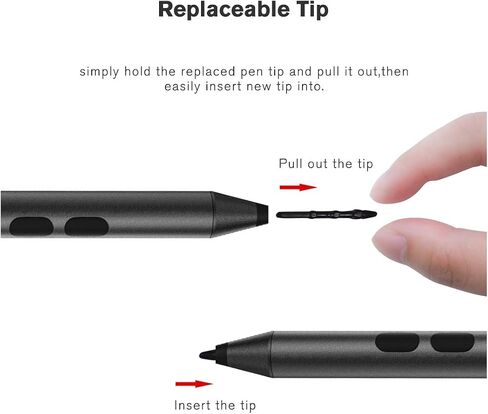 Pen for Surface, 1024 Pressure, Eraser & Right-Click, Palm Rejection,2500 Working Hours for Surface Pro 11/10/9/8/7/6/5/4/3/X, Surface Go/Book 4/3/2/1, Surface Laptop Studio 6/5/4/3/2/1 in Saudi Arabia