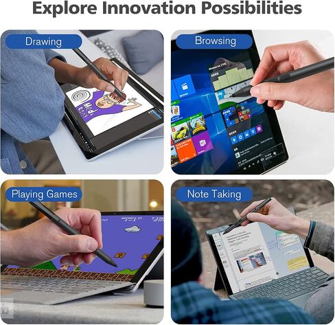 Pen for Surface, 1024 Pressure, Eraser & Right-Click, Palm Rejection,2500 Working Hours for Surface Pro 11/10/9/8/7/6/5/4/3/X, Surface Go/Book 4/3/2/1, Surface Laptop Studio 6/5/4/3/2/1 in Saudi Arabia