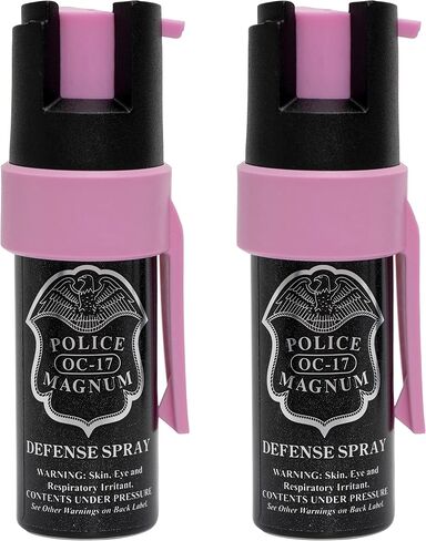 Police Magnum Mini Pepper Spray Self Defense Safety Tool- Hands Free Belt Clip Holder- Small Discreet Canister Case- Made in The USA- 2 Pack 1/2oz Pocket Clips in Saudi Arabia