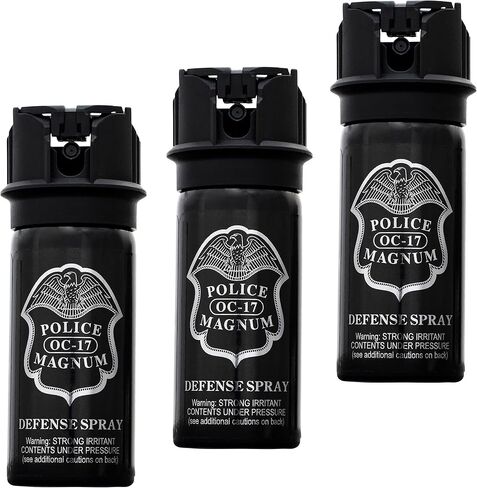 POLICE MAGNUM Pepper Spray Self Defense- Max Strength 14-16ft Range- Made in The USA - 3 Pack 2oz Flip Top Stream in Saudi Arabia