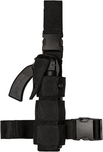 Police Magnum Heavy Duty Drop Leg Holster Pepper Spray- Left & Right Leg Universal Fit with Large 16oz Pepper Spray Pistol Grip Fogger Holster Combo in Saudi Arabia