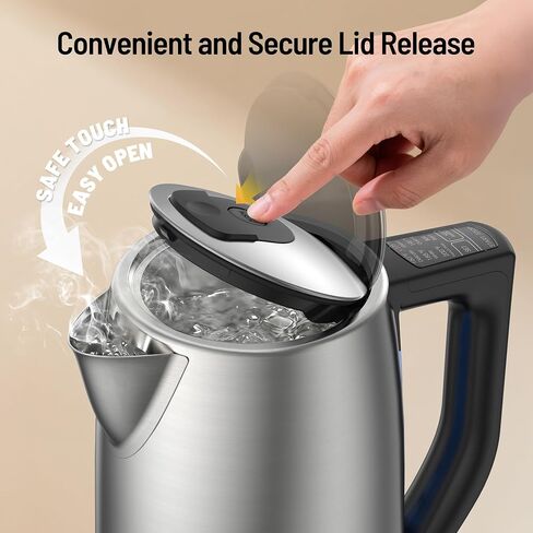 Electric Tea Kettle, 6 Precise Temperature Presets 1.7L Stainless Steel Electric Kettle Temperature Control,1500W Fast Boiling Hot Water for Oolong & Green Tea with Strix Control in Saudi Arabia