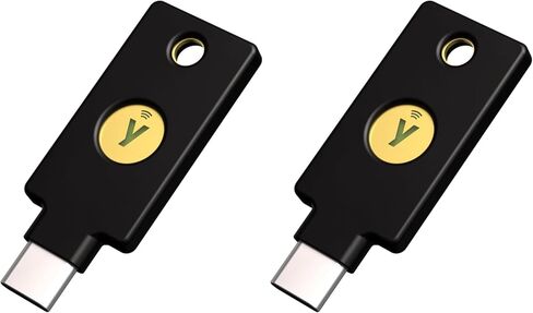 Yubico - YubiKey 5C NFC - مفتاح أمان ومفتاح مرور للمصادقة متعددة العوامل (MFA)، الاتصال عبر USB-C أو NFC، معتمد من FIDO - حماية حساباتك عبر الإنترنت in Kuwait