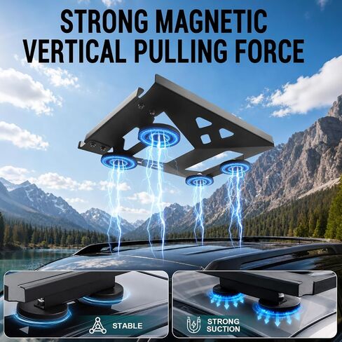 Valchoose Starlink Mini Magnetic Roof Mount, Quick Release, Black | Four Strong Magnets Rubber Feet Anti-Scratch Base, No Drill Setup, Four-Side Wrapped Design, for Car Truck RV Boat Travel in Saudi Arabia