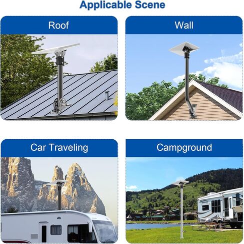 Starlink Mini Pipe Adapter for Mini Mini X, Fits 1-2.05 in Pole Mount | Aluminum alloy plate with painted iron shaft, fits 1-2.05 in poles, 160° tilt, 360° rotation, fast setup for RV in Kuwait