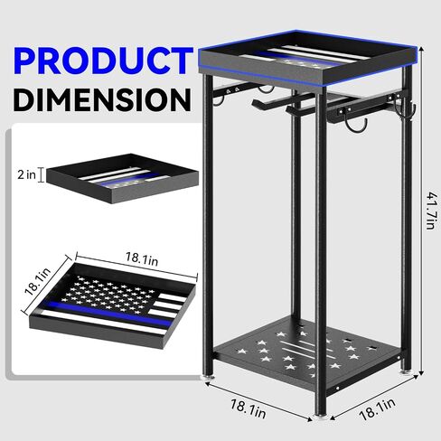 POOAMY Police Gear Stand, Tactical Police Hanger with Hooks, Freestanding Police Gear Rack for Gun Storage, Body Armor Stand for Storing Uniform, Duty Belt and Vest Hanger, Police Gift, Black in Saudi Arabia