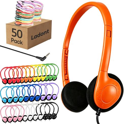 20 Pack Bulk Classroom Headphones for Students Kids School, Wholesale Headphones Class Set with 3.5mm Jack for Chromebook Laptop PC Computer(10 Mixed Colors) in Kuwait