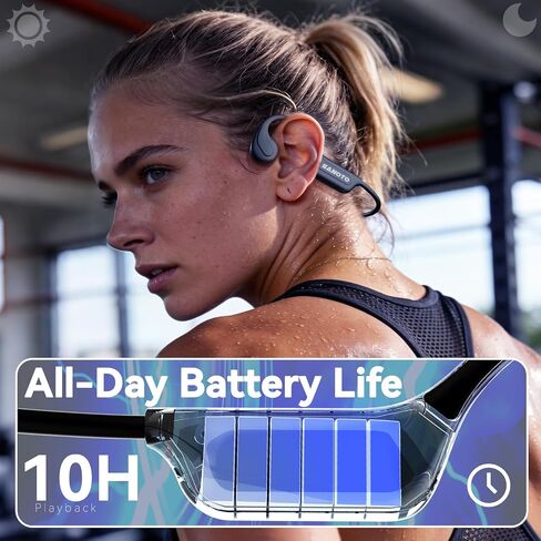 MONODEAL Bone Conduction Headphones Open Ear Bluetooth Running 10H | EQ Mode Switching Lightweight Bone Conduction Earbuds IP65 Waterproof in Saudi Arabia