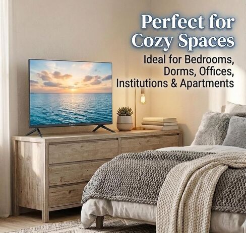 Impecca 32" LED TV 720P HD, HDMI & USB Ports Full Function Remote Control Built-in Stereo Speakers Wall Mountable Frameless Design, None-Smart in Kuwait