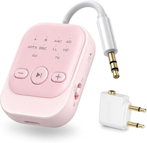 Bluetooth Transmitter Receiver, Airplane Bluetooth Adapter for TV (White) in Saudi Arabia
