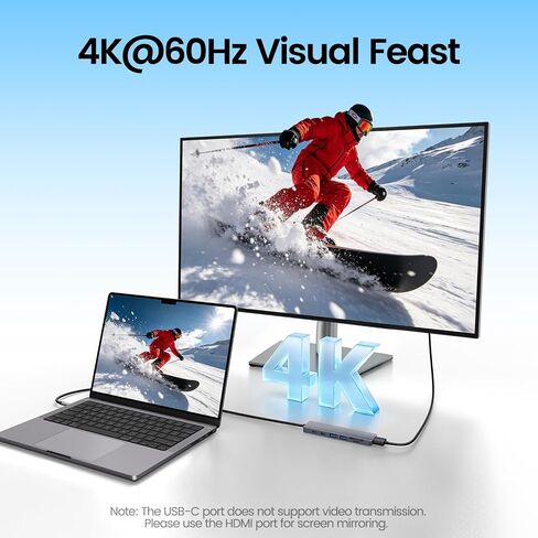 31.5'' USB C Hub Multiport Adapter HDMI 4K for MacBook Neo, iPad | 7 in 1 USB C Docking Station with HDMI 4K@60Hz, 100W PD Fast Charging, 3 USB 3.0 Data Port, SD/TF Card Reader for Laptop, PC in Saudi Arabia