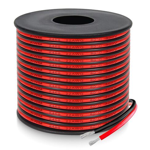 18 مقياس 2 موصل PVC أسلاك نحاسية معلبّة، 32.8FT/10M سلك متوازي مزدوج أحمر وأسود، 0.82 مم²، لمشاريع DIY، الكهرباء المنزلية، أسلاك الطاقة، أسلاك سماعات السيارة، أسلاك LED. in Kuwait